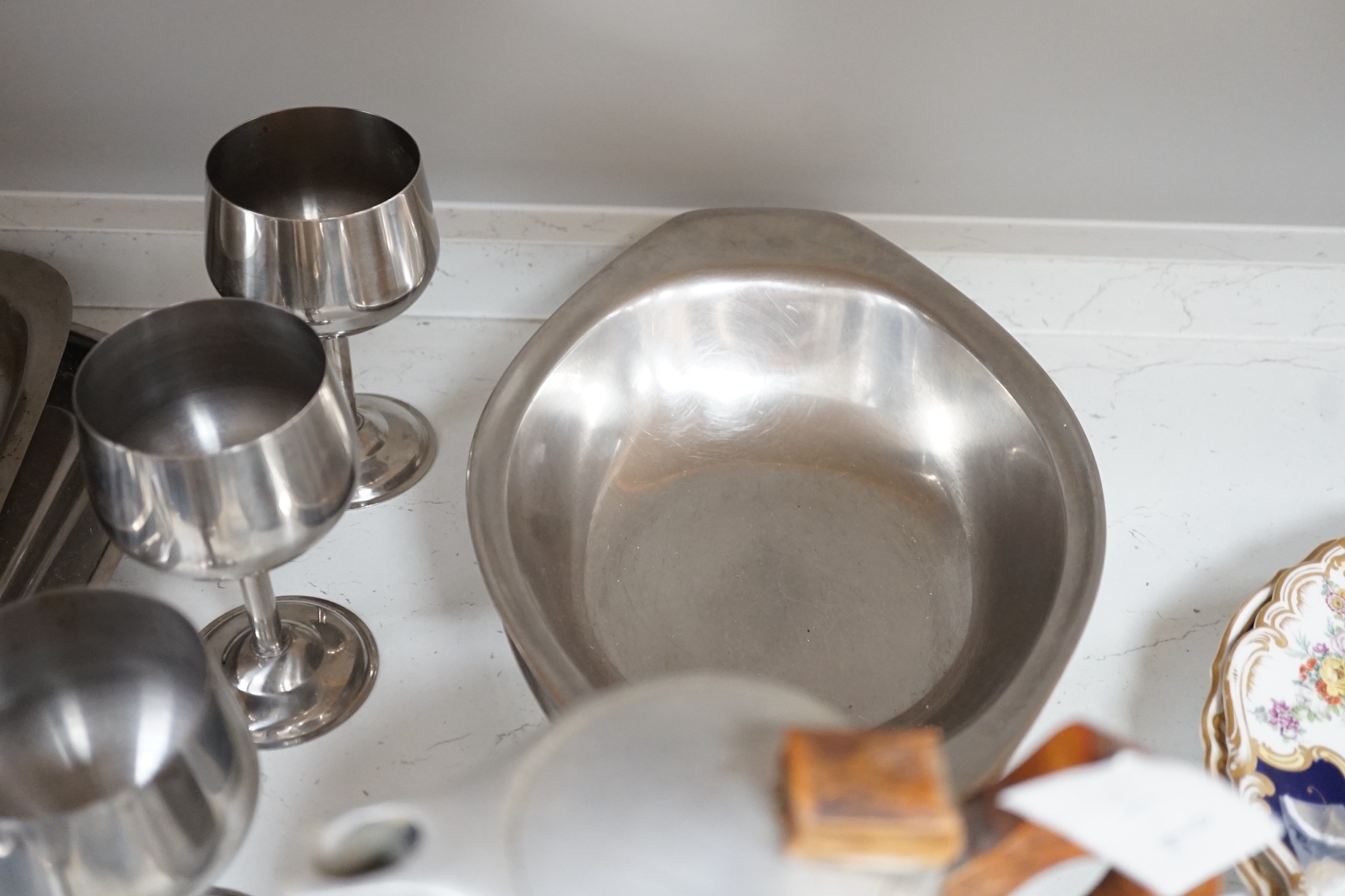 Various 1960's stainless steel wares including Danish and Piqcuot ware